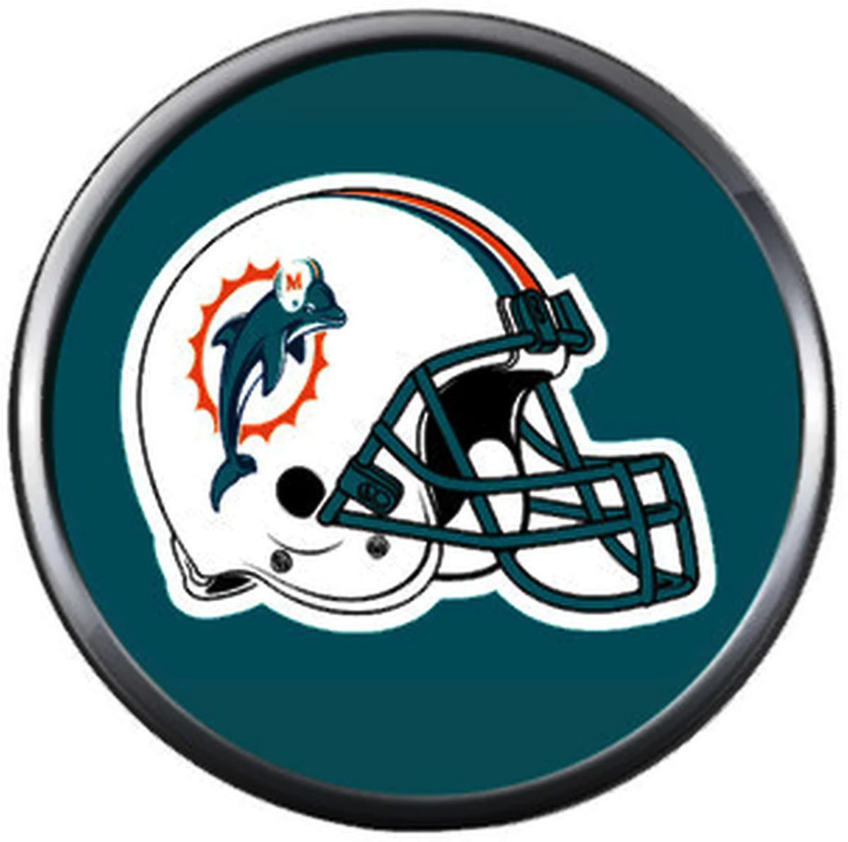 NFL Logo Miami Dolphins Hemlet Dolphin Teal Blue Background Football T –  Fashion Snap Jewelry and More