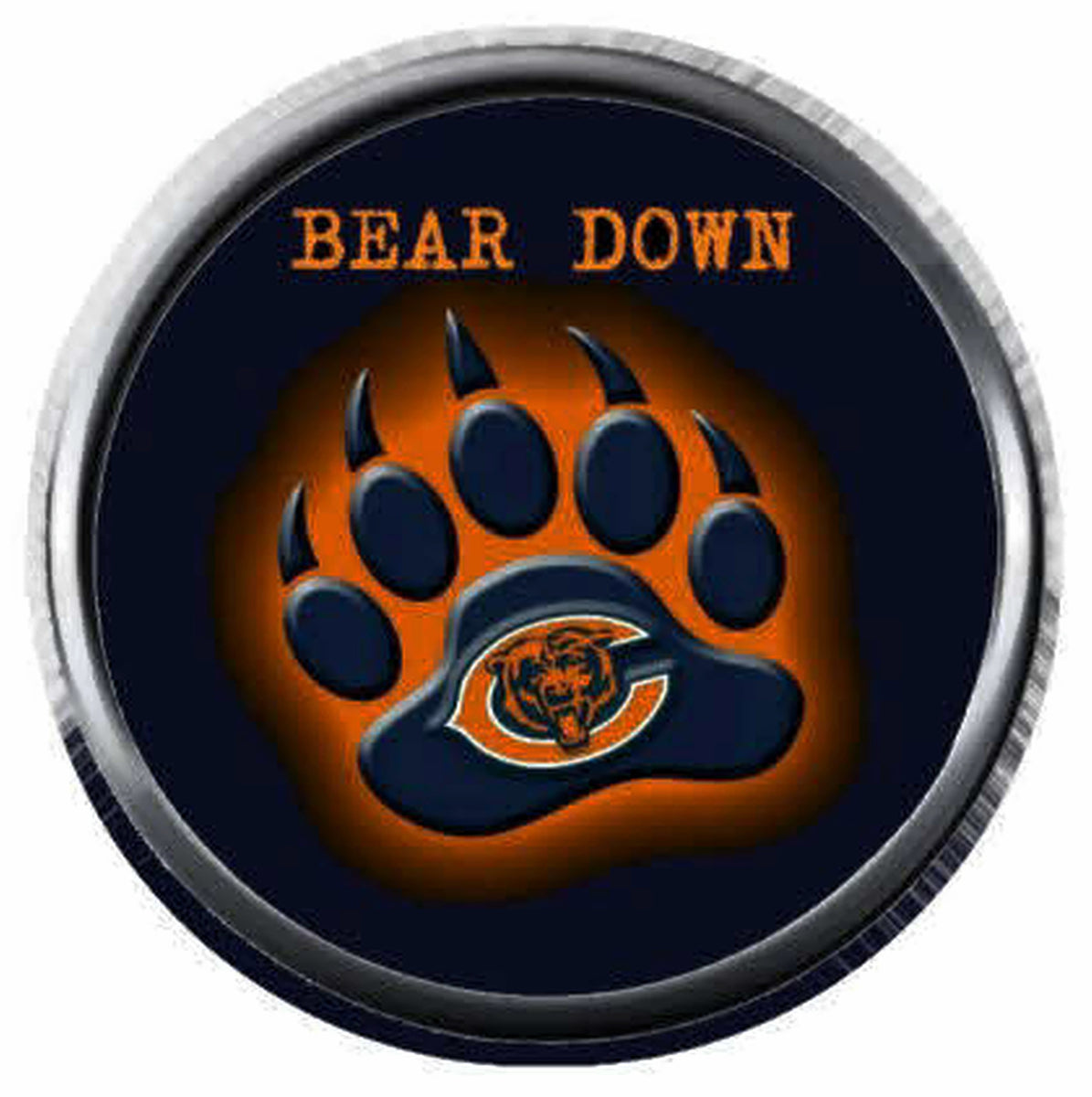 Glowing Chicago Bears Bear Claw NFL Football Logo 18mm - 20mm Snap Jewelry Charm New Item