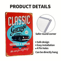 The Tin Wall Metal Garage Sign for Mancave Classic Garage We Can Fix Anything