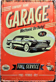 The Tin Wall Metal Garage Sign for Mancave Garage Mechanic On Duty Full Service