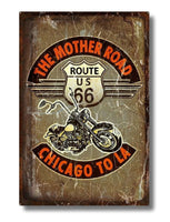 The Tin Wall Metal Garage Sign for Mancave Route 66 The Mother Road Chicago to LA