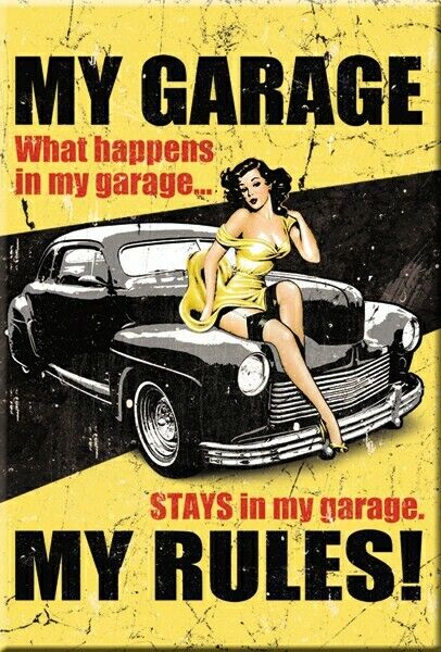 The Tin Wall Metal Garage Sign for Mancave What Happens In My Garage Stays In My Garage