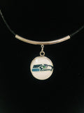 NFL Fashion Snap Jewelry Seattle Seahawks Logo Necklace Set With 2 Charms For Football Fans