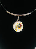 NFL Fashion Snap Jewelry Washington Redskins Logo Necklace Set With 2 Charms For Football Fans