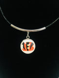 NFL Fashion Snap Cincinnati Bengals Logo Necklace Set With 2 Charms For Football Fans