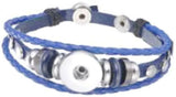 MLB Tampa Bay Rays Logo Blue Leather Bracelet  With Bonus Extra 18MM - 20MM Charm For Baseball Fans