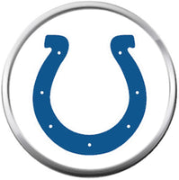 NFL Set of 2 Indianapolis Colts  Horseshoe Logo 18MM - 20MM Snap Jewelry Charms New Item