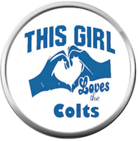 Set of 4 Indianapolis Colts Blue Horseshoe Logo NFL  18MM - 20MM Snap Jewelry Charms New Item