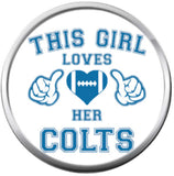 Set of 4 Indianapolis Colts NFL Cool Football Logo  18MM - 20MM Snap Jewelry Charms New Item