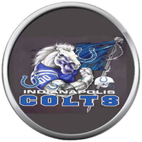 Set of 4 Indianapolis Colts Blue Horseshoe Logo NFL  18MM - 20MM Snap Jewelry Charms New Item