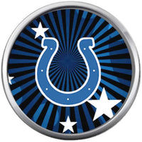 NFL Set of 4 Indianapolis Colts Horseshoe Logo 18MM - 20MM Snap Jewelry Charms New Item