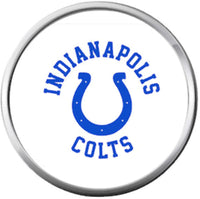 NFL Set of 4 Indianapolis Colts Horseshoe Logo 18MM - 20MM Snap Jewelry Charms New Item