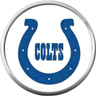 NFL Set of 2 Indianapolis Colts  Horseshoe Logo 18MM - 20MM Snap Jewelry Charms New Item