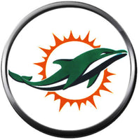 NFL Set of 4 Miami Dolphins Football Logo 18MM - 20MM Snap Jewelry Charms New Item