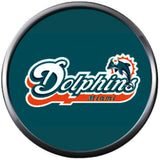 NFL Set of 2 Miami Dolphins Football Logo 18MM - 20MM Snap Jewelry Charms New Item