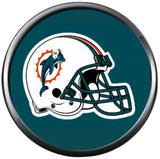 NFL Set of 4 Miami Dolphins Football Logo 18MM - 20MM Snap Jewelry Charms New Item