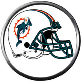 NFL Set of 4 Miami Dolphins Football Logo 18MM - 20MM Snap Jewelry Charms New Item