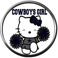 Set of 4 NFL Dallas Cowboys Hello Kitty Girl Football Logo 18MM - 20MM Snap Jewelry Charms New Item