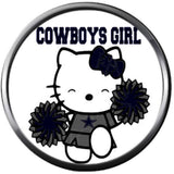 Set of 4 NFL Dallas Cowboys Hello Kitty Girl Football Logo 18MM - 20MM Snap Jewelry Charms New Item