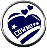 Set of 4 NFL Dallas Cowboys Love Football Logo 18MM - 20MM Snap Jewelry Charms New Item