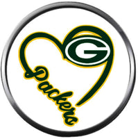 NFL Set of 4 Love Green Bay Packers Football Logo 18MM - 20MM Snap Jewelry Charms New Item