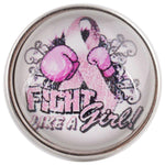 Fight Like A Girl Pink Breast Cancer Ribbon Survivor Cure By Awareness 18MM - 20MM Snap Jewelry Charm