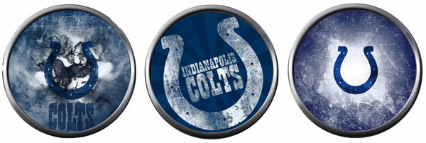 NFL Set of 3 Indianapolis Colts Horseshoe Logo 18MM - 20MM Snap Jewelry Charms New Item