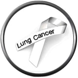 Show Support Lung Cancer White Ribbon Awareness Hope Find The Cure 18MM - 20MM Snap Jewelry Charm