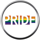 Colorful Rainbow Pride Gay Lesbian Transgender Pride LGBT LGBTQ 18MM - 20MM Snap Jewelry Charm