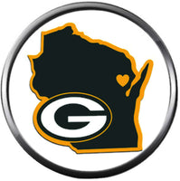 NFL Green Bay Wisconsin Packers Logo Football Fan Team Spirit 18MM - 20MM Fashion Snap Charm