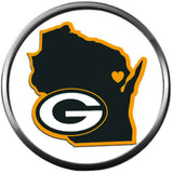 NFL Green Bay Wisconsin Packers Logo Football Fan Team Spirit 18MM - 20MM Fashion Snap Charm