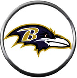 NFL Baltimore Ravens Raven On White Team Sports Football Game Lovers 18MM - 20MM Snap Charm Jewelry