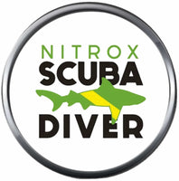 Nitrox Scuba Diver Green Yellow Flag Shark Dive 18MM - 20MM Snap Charm