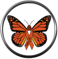 Multiple Sclerosis Awareness Butterfly MS Ribbon Orange Symbol 1.4