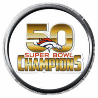 Super Bowl 50 Champs Denver Broncos NFL Football Logo 18MM - 20MM Snap Jewelry Charm New Item