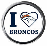 I Heart Denver Broncos NFL Football Logo 18MM - 20MM Snap Jewelry Charm New Item