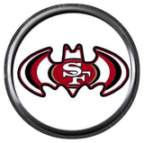 San Francisco 49ers Batman NFL Football Logo 18MM - 20MM Snap Jewelry Charm New Item