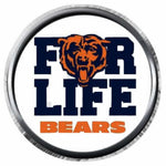 Chicago Bears Fan For Life NFL Football Logo 18MM - 20MM Snap Jewelry Charm New Item