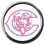 Chicago Bears Pink Bear NFL Football Logo 18MM - 20MM Snap Jewelry Charm New Item