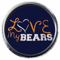 Love My Chicago Bears NFL Football Logo 18MM - 20MM Snap Jewelry Charm New Item