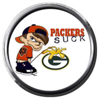 Packers Suck Chicago Bears NFL Football 18MM - 20MM Snap Jewelry Charm New Item