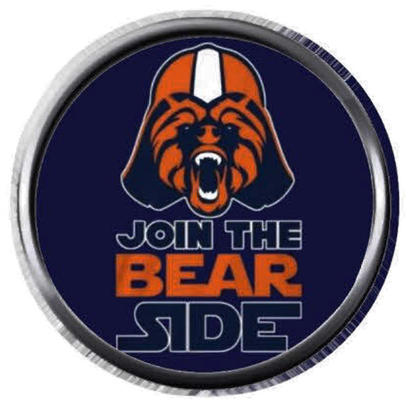 Star Wars Bear Side Chicago Bears NFL Football Logo 18MM - 20MM Snap Jewelry Charm New Item