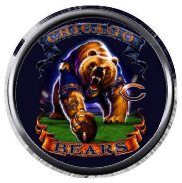 Bear Down Chicago Bears NFL Football Logo 18MM - 20MM Snap Jewelry Charm New Item