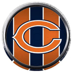 Chicago Bears Fan Stripe NFL Football Logo 18MM - 20MM Snap Jewelry Charm New Item