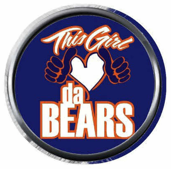 This Girl Love Da Chicago Bears NFL Football Logo 18MM - 20MM Snap Jewelry Charm New Item