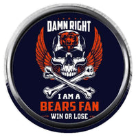 Chicago Bears Fan Win Or Lose NFL Football Logo 18MM - 20MM Snap Jewelry Charm New Item