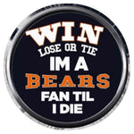 Chicago Bears Fan Til I Die NFL Football Logo 18MM - 20MM Snap Jewelry Charm New Item