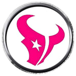 Pink Toro Houston Texans NFL Football Logo 18MM - 20MM Snap Jewelry Charm New Item