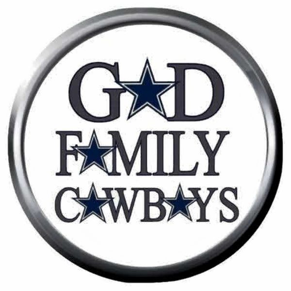 God Family Cowboys Dallas Dem Boyz NFL Football Logo 18MM - 20MM Snap Jewelry Charm New Item