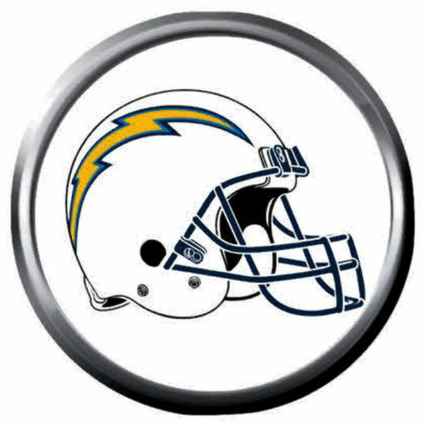 LA Chargers Bolt Up NFL Football Logo Helmet 18MM - 20MM Snap Jewelry Charm New Item